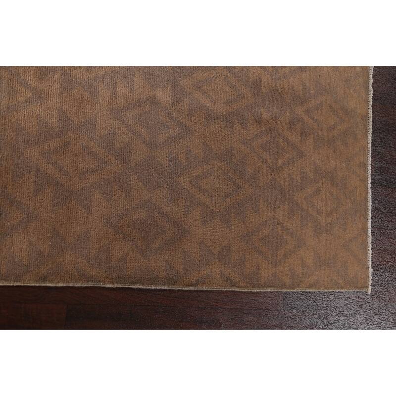 Brown Geometric Gabbeh Kashkoli Oriental Area Rug Handmade Wool Carpet - 5'8" x 7'8"