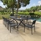 preview thumbnail 22 of 20, 11PC Outdoor Patio Aluminum X-Frame Dining Set Table with Stackable Chairs Umbrella Hole