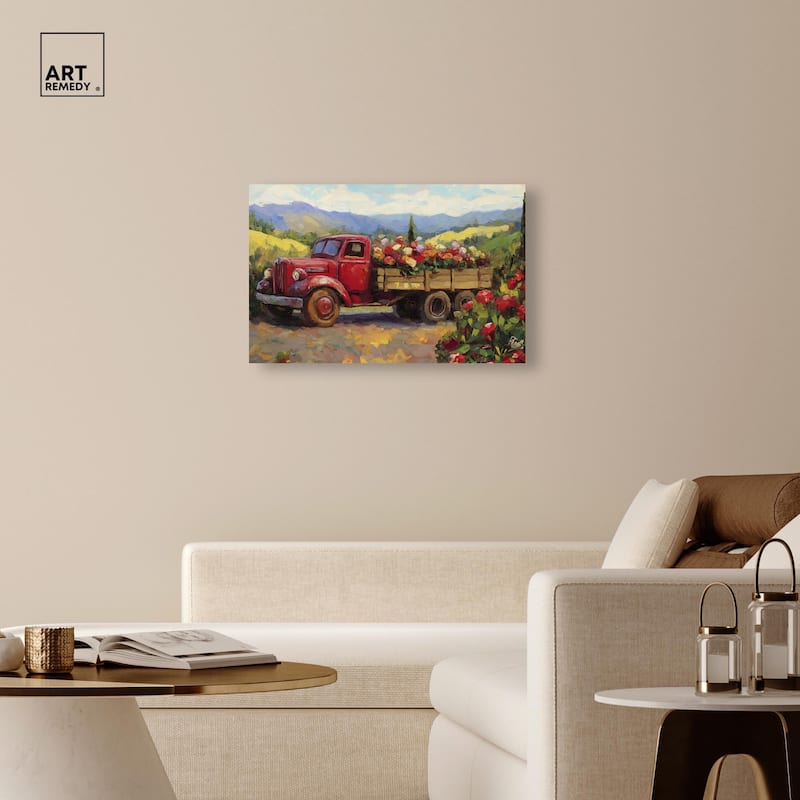 Flowers in Transit II Canvas by Art Remedy, Gallery Wrapped