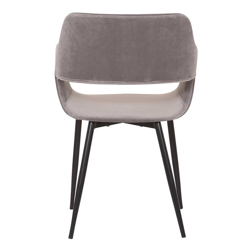 Mid-Century Accent Chair - Grey Dining Room Chair with Open Back Design - Modern Fabric Chair for Home Office