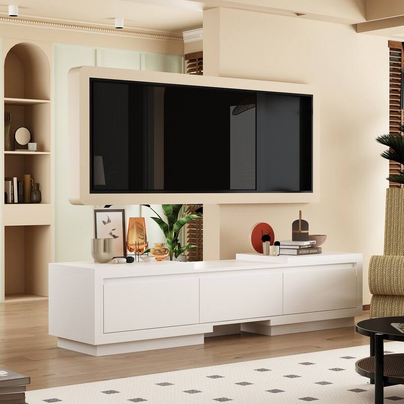 Entertainment Center Table Retracted Extendable TV Stand in Stretch