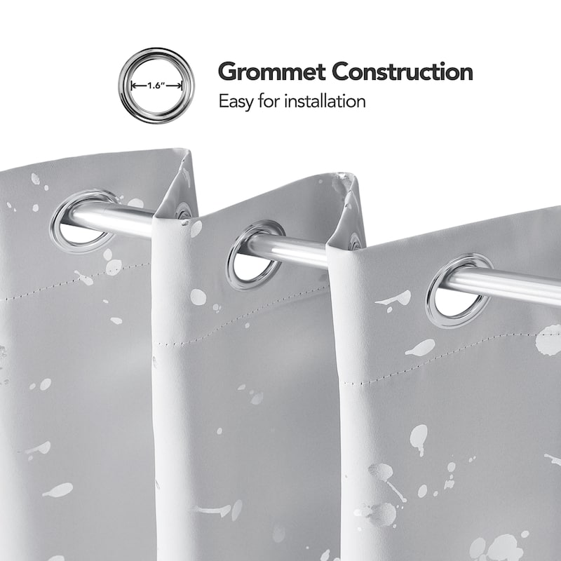 Deconovo Silver Spot 52 Width Curtain Panel Pair (2 Panel)