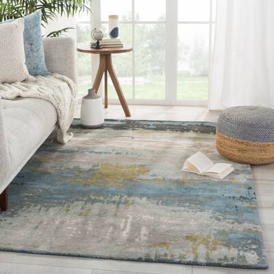 Carbon Loft Handmade Abstract Black and Green Area Rug
