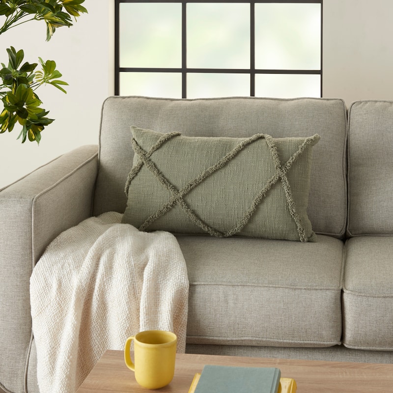 Mina Victory Distressed Diamond Boho Throw Pillow