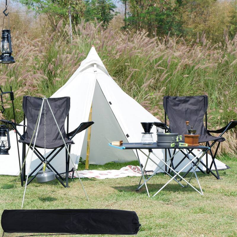 2Pcs 44" Camp Chair Replacement Bag Nylon Foldable Carry Storage Bag with Strap - Black