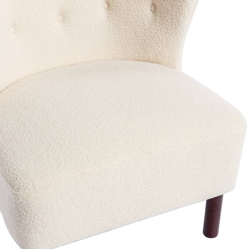 Ergonomic Elegant Design Upholstered Accent Chair Lambskin Sherpa
