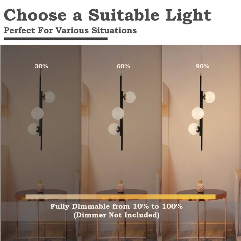 Icey Modern 3-Light Kitchen Island LED Pendant Lights for Dining Room
