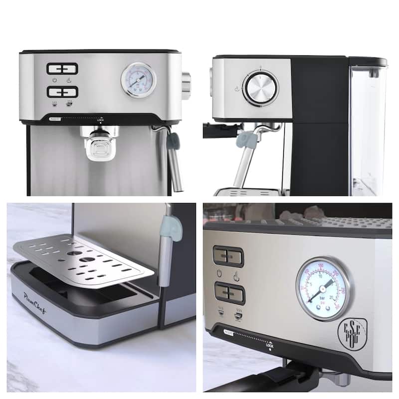 20 Bar Professional Espresso Machine with Milk Frother, ESE Pod Compatible