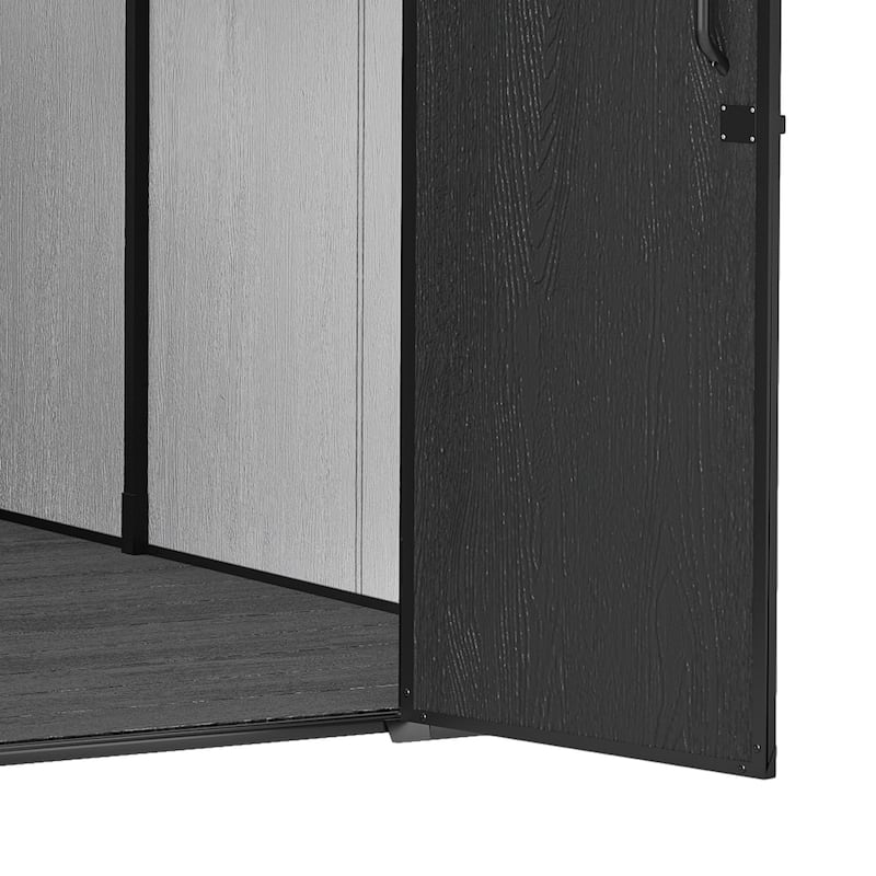 8x10 FT Outdoor Storage Shed with Lockable Door, Large 544 Cuft Resin Shed with Floor Roof Windows Vents
