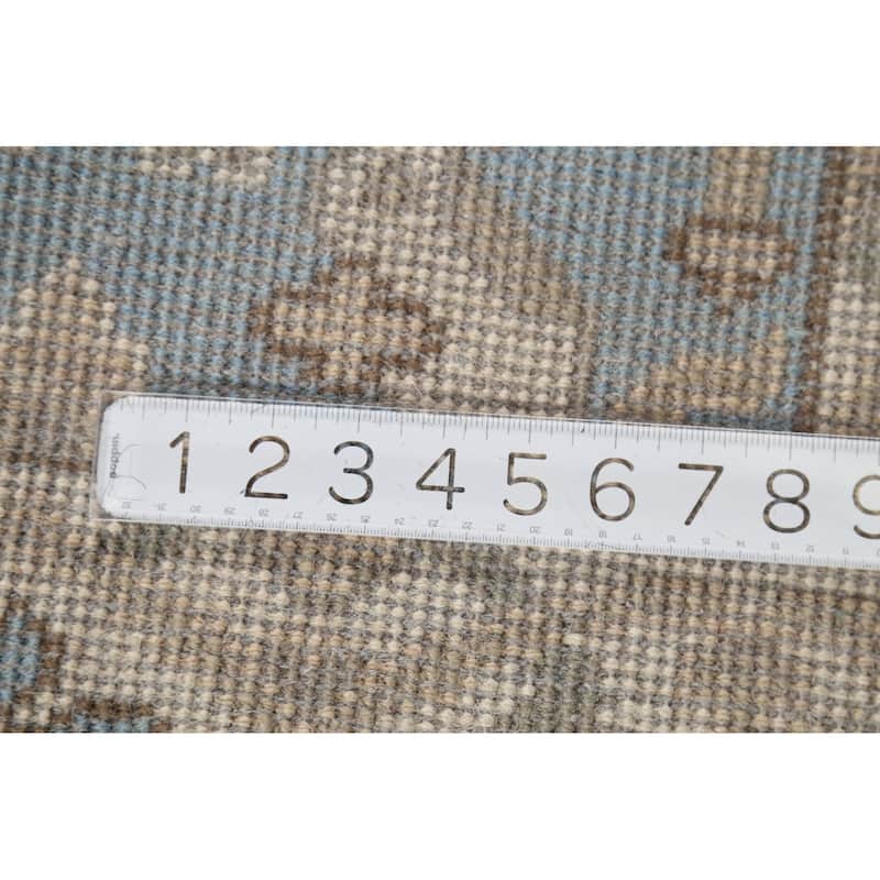 Light Blue Transitional Oushak Indian Runner Rug Handmade Wool Carpet - 2'5"x 7'9"