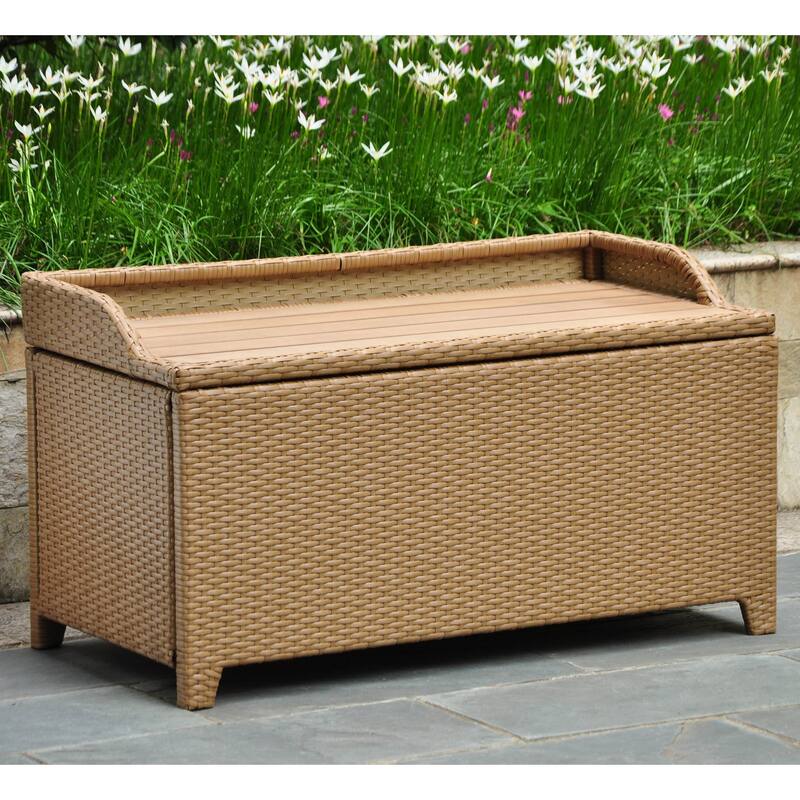 Barcelona Resin Wicker/Aluminum Outdoor Storage Bench