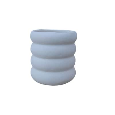 Paper Mache Vase - 5.25" - White