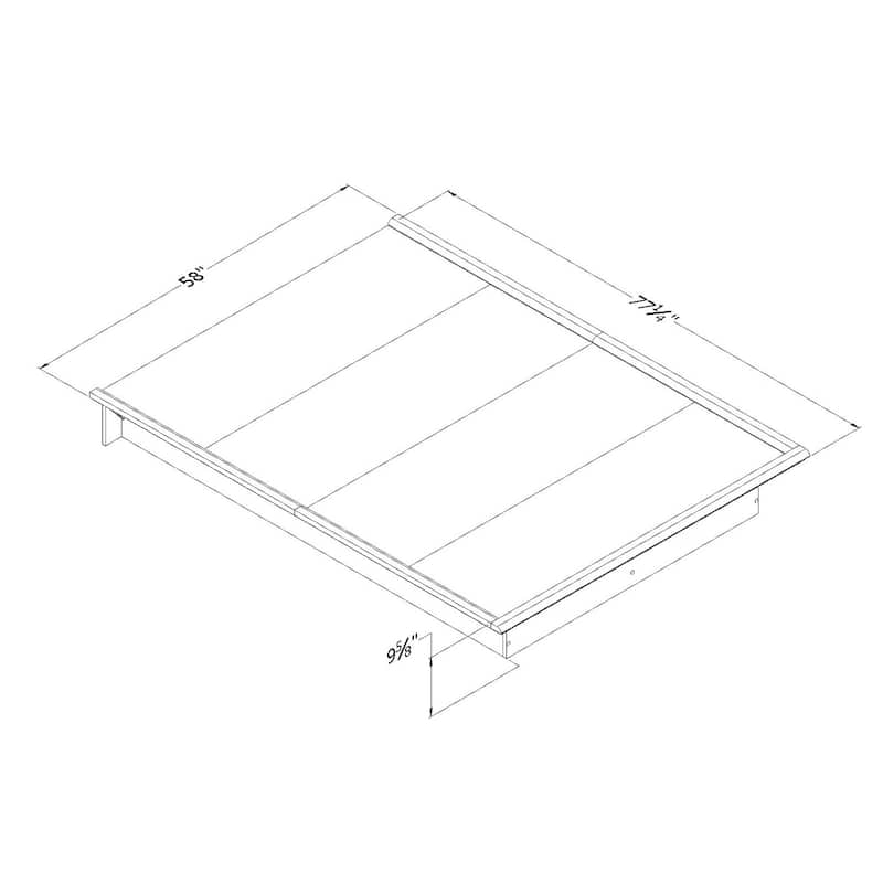 Full Platform Bed - No Box Needed - Modern Design - 54x77 Inch Frame