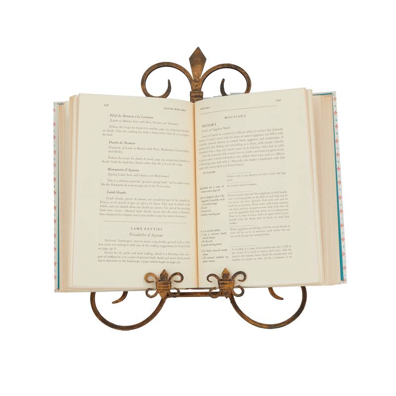 Metal Scroll Easel with Foldable Stand - Gold - Roche River Decor - 10"W x 11"L x 14"H