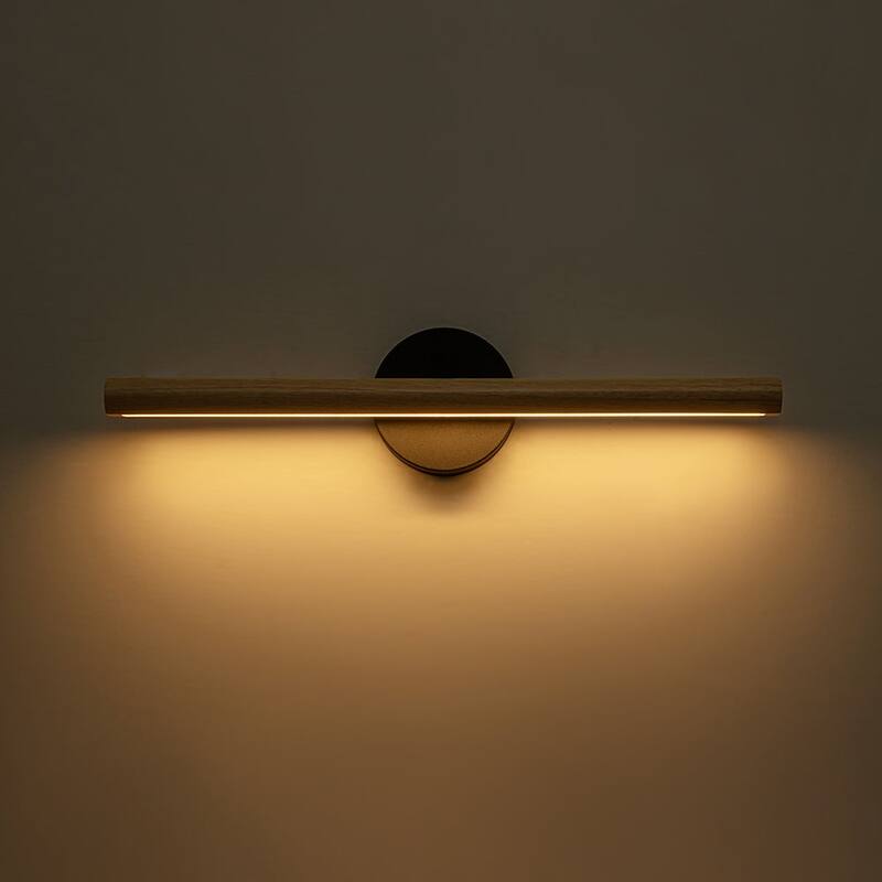 Adjustable Wood Dimmable LED Linear Wall Vanity Sconce Rustic Bathroom - 24.8 Inches