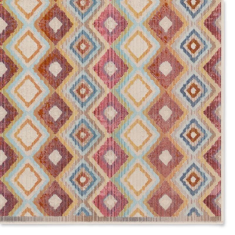 Manor Indoor/Outdoor Trellis Multicolor/ Blue Rug