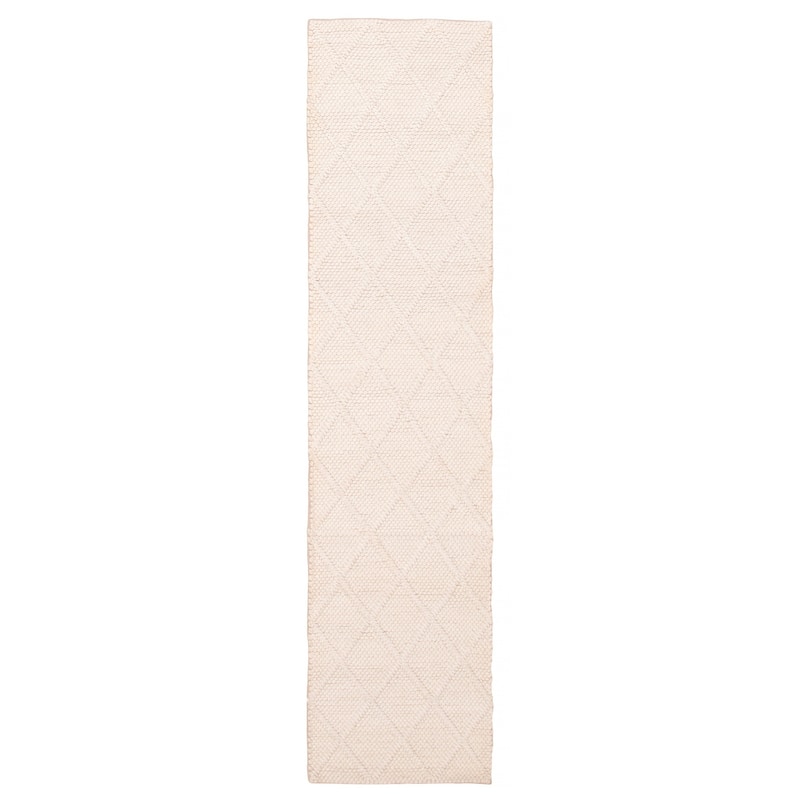 ECARPETGALLERY Braid weave Sienna Cream Wool Rug - 2'3 x 9'7 - Cream - 2'3 x 9'7