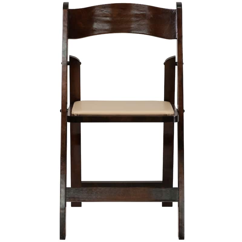4 Pack Wood Folding Chair with Vinyl Padded Seat - 17.5"W x 18"D x 30.25"H - 17.5"W x 18"D x 30.25"H
