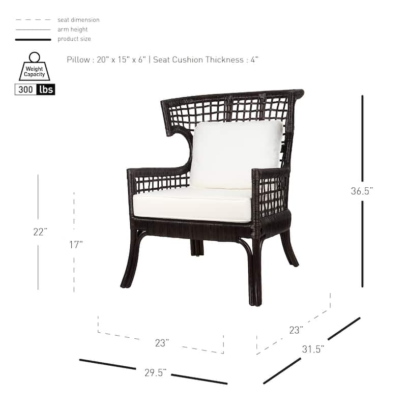 NPD Furniture Zelma Rattan Wingback Armchair