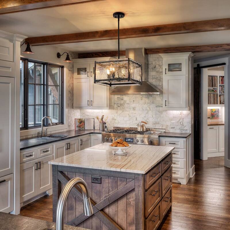 Modern Ripple Glass Chandelier for Kitchen Island