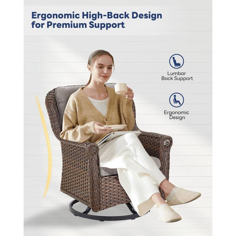 Outside Swivel Chiar with Sofa Arm Chair Table Set