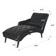 preview thumbnail 14 of 27, Chaise Lounge Arm Chair with Pillow and Wood Legs,Accent Soft Chair with Tufted Back and Arm,Upholstered Chaise Couch Chair
