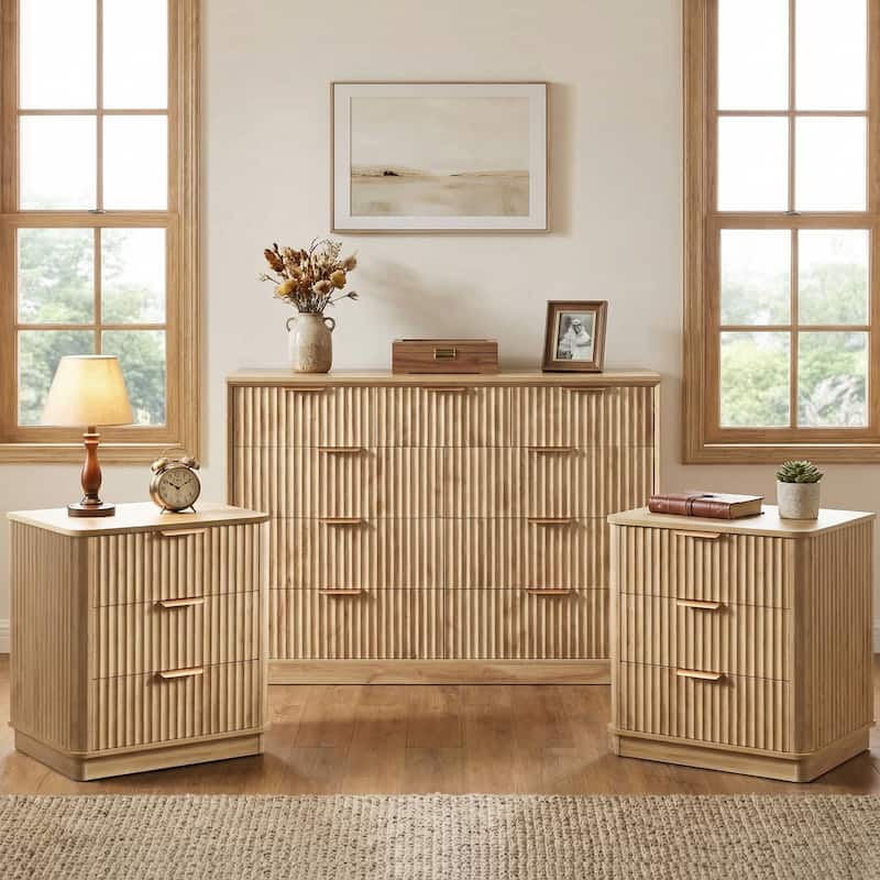 Modern Wooden 9-Drawer Dresser with Ample Storage