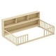 preview thumbnail 12 of 20, Costway Twin Size Montessori Floor Bed with Bookcase Storage Shelves &