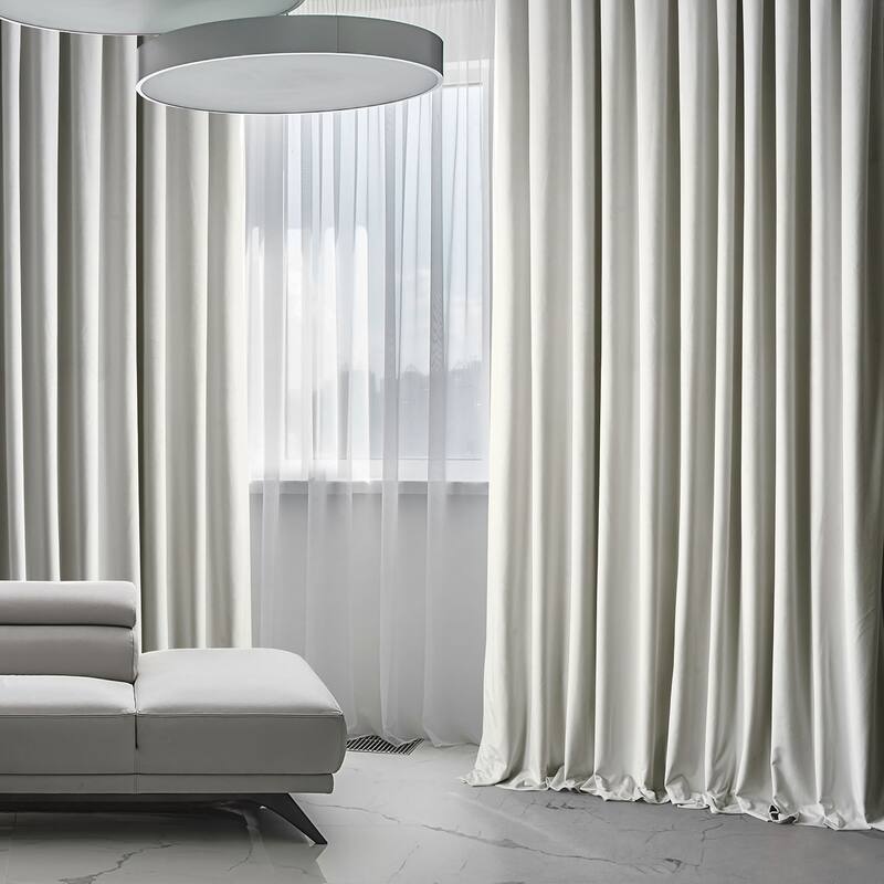Exclusive Fabrics Signature Plush Velvet Hotel Blackout Curtains (1 Panel) - Luxury Soft Drapery for Light Control & Elegance