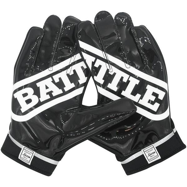 Shop Battle Sports Science Warm Polar Fleece Ultra Stick Football Gloves Black Black Overstock 16434444