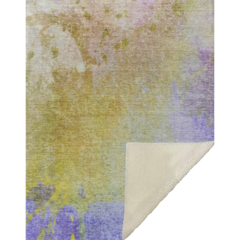 Premium Machine Washable Abstract Ombre Sherpa Throw Blanket