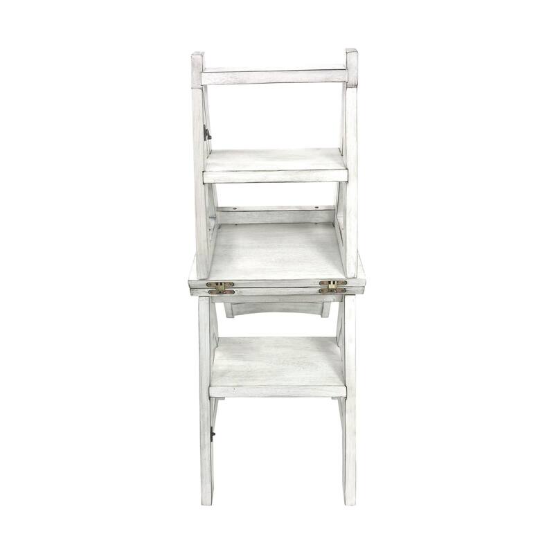 2 in 1 Folding Library Ladder Chair - 34" - White