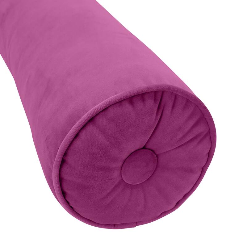 Edie At Home Luxe Velvet Neckroll Decorative Throw Pillow 7x18