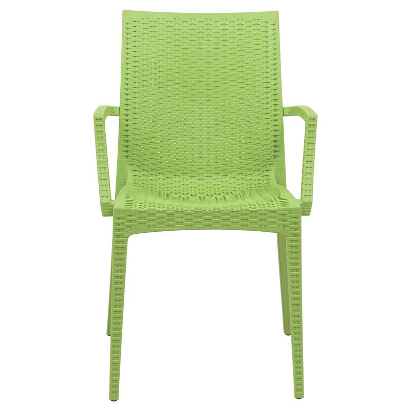 LeisureMod Mace Weave Design Outdoor Patio Armchair (Set of 2)