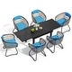 preview thumbnail 36 of 50, 5/7/11-Piece Set Outdoor Aluminum Extendable Patio Dining Set Rectangle Table with Rattan Chairs
