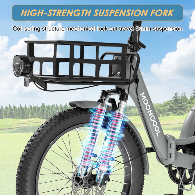 DoCred Electric Folding Tricycle for Adult with Front and Rear Baskets