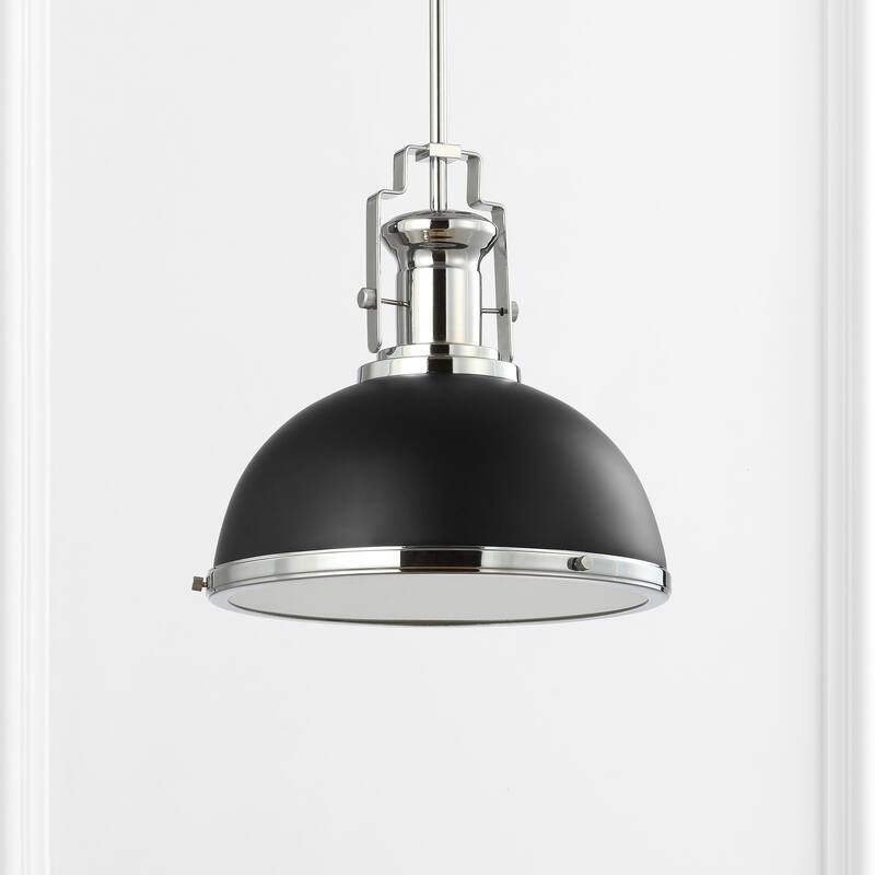 Deere Adjustable Iron/Glass Vintage LED Dome Pendant, by JONATHAN Y