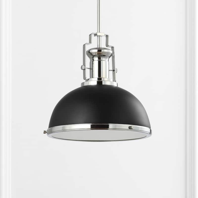 Deere Adjustable Iron/Glass Vintage LED Dome Pendant, by JONATHAN Y
