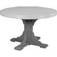 preview thumbnail 26 of 29, Poly Lumber Round Dining Table Set with 28" Benches Dining Height - Dove Grey & Slate