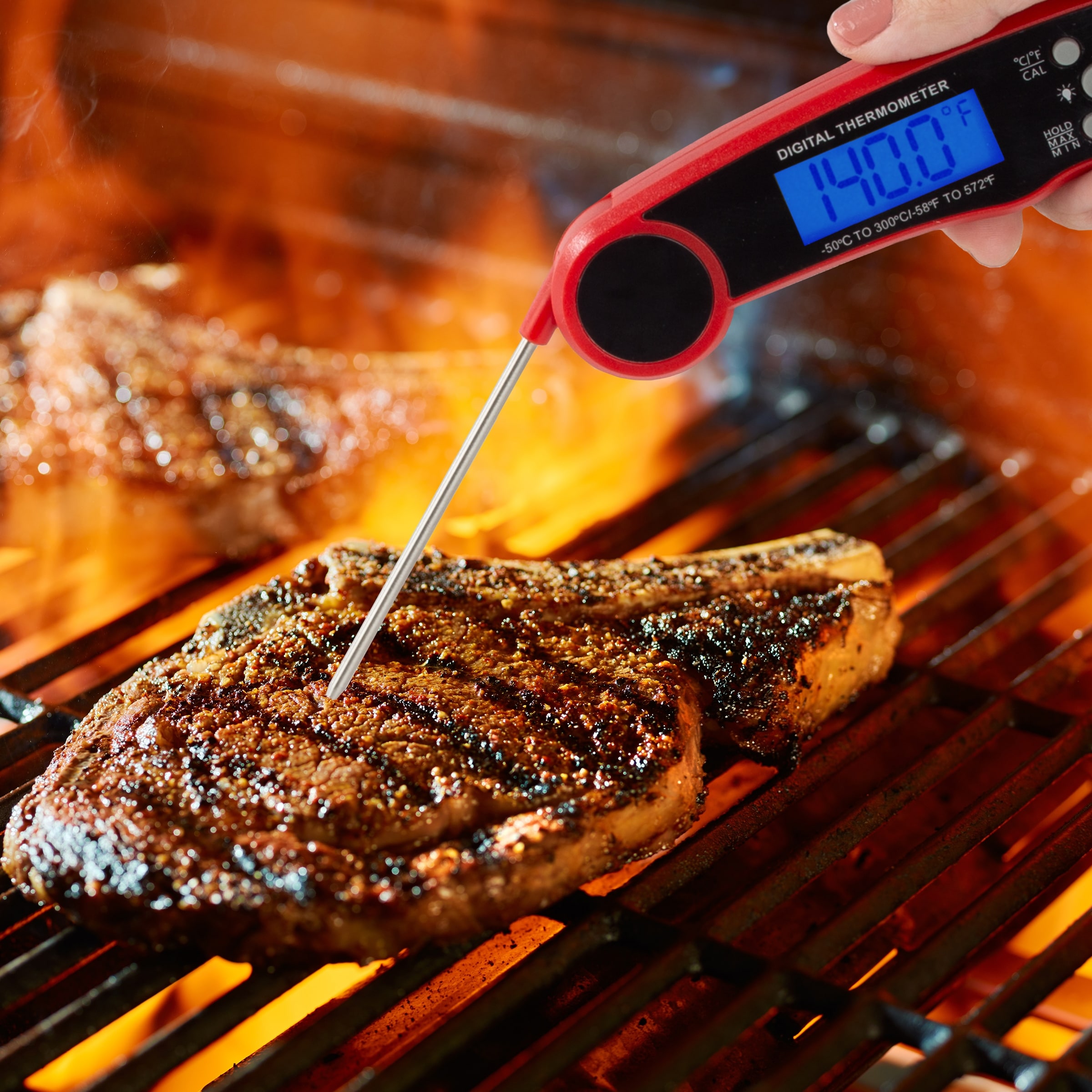 Instant Read Food Thermometer - Water-Resistant Digital Thermometer with  Magnetic Back by Home-Complete - On Sale - Bed Bath & Beyond - 36681855