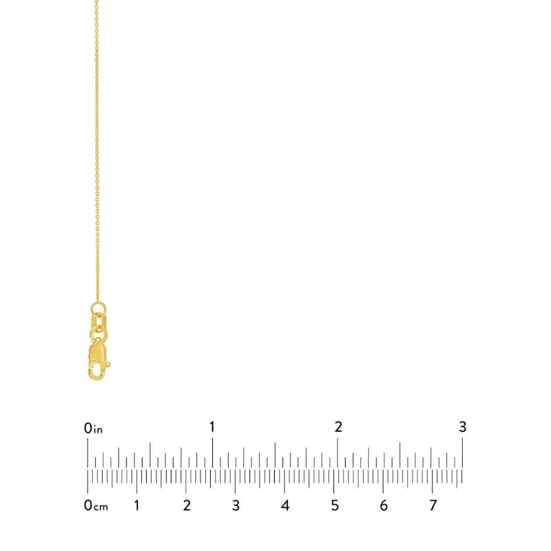 Curata 18k Yellow Gold 0.7mm Cable Chain Necklace (Lobster)