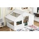 preview thumbnail 4 of 15, White Twin Size Solid Wood House Bed with Roof and Guardrail for Kids