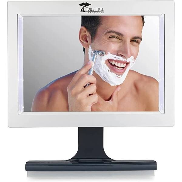 ToiletTree Products Original LED Fogless Shower Shaving Mirror with Squeegee Great for Makeup