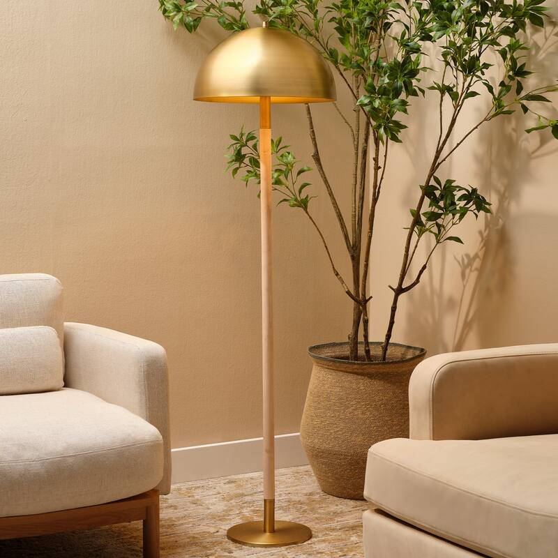 Jamie Young Merlin Metal and Wood 1-Light Floor Lamp