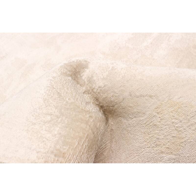 ECARPETGALLERY Hand Loomed Elysian Ivory Viscose Rug - 4'11 x 7'10