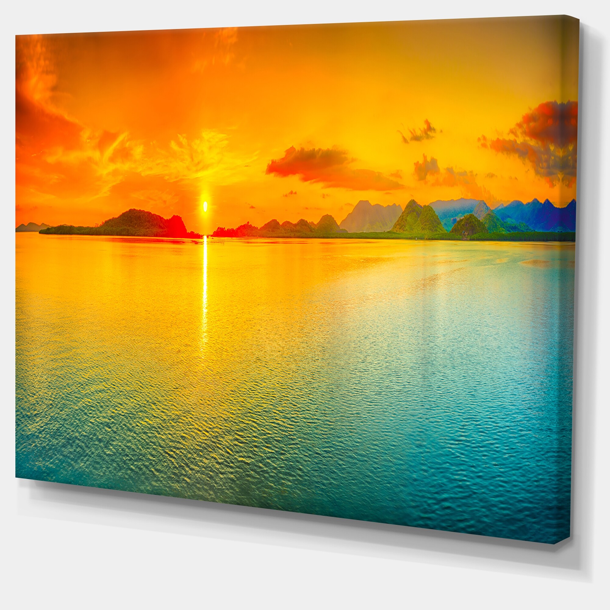 Designart - Sunset Over Sea Panorama - Seascape Photography  Mini-image