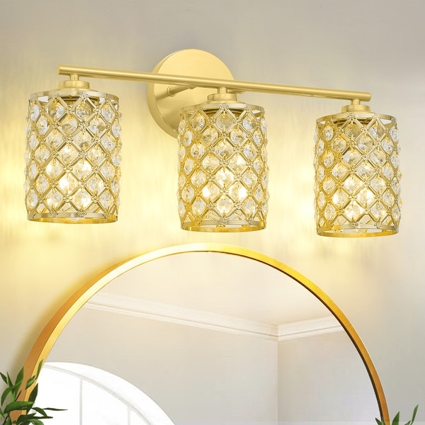 3 Light Bathroom Light Fixtures Modern Farmhouse Vanity Light Brushed Nickel Gold Chrome Crystal Bathroom Lights On Sale Bed Bath Beyond 40311080