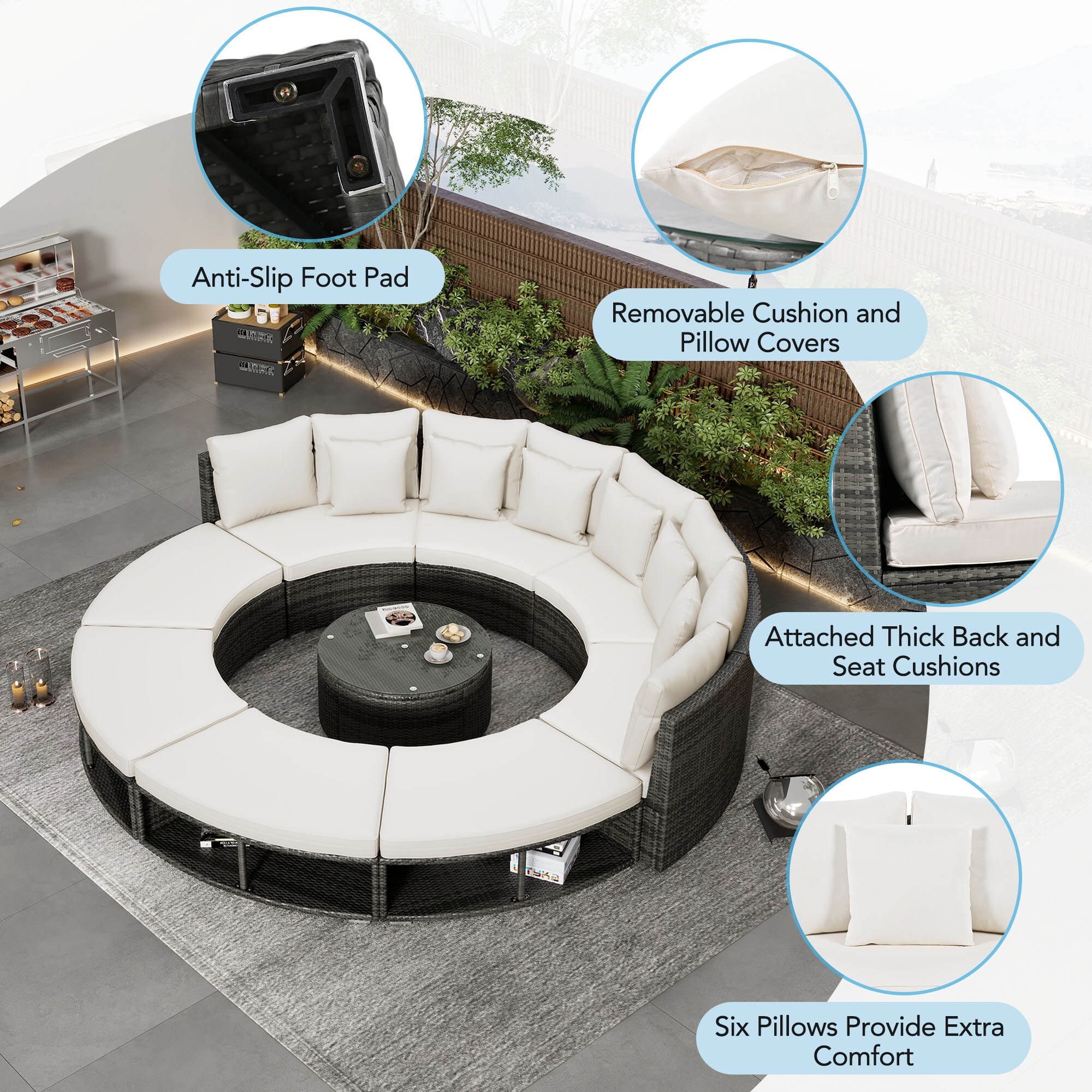 Round conversation set on sale