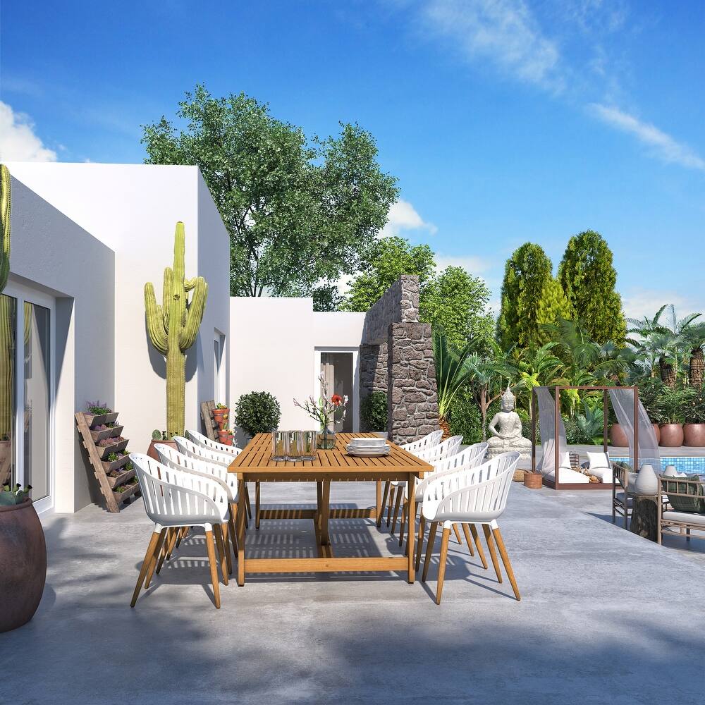 Amazonia Rawlins 9pc 100 FSC Wood Outdoor Patio Dining Set