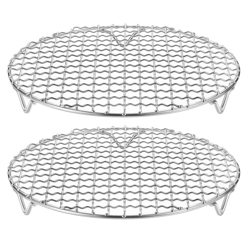 2pcs Round Cooking Rack 8.3" 201 Stainless Steel Barbecue Grill with 20mm Legs - 8.3 Inch
